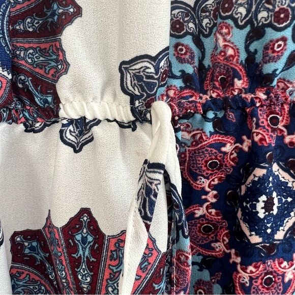 Almost Famous Woman High Collar Halter Short Romper Paisley Size Medium - Picture 6 of 13